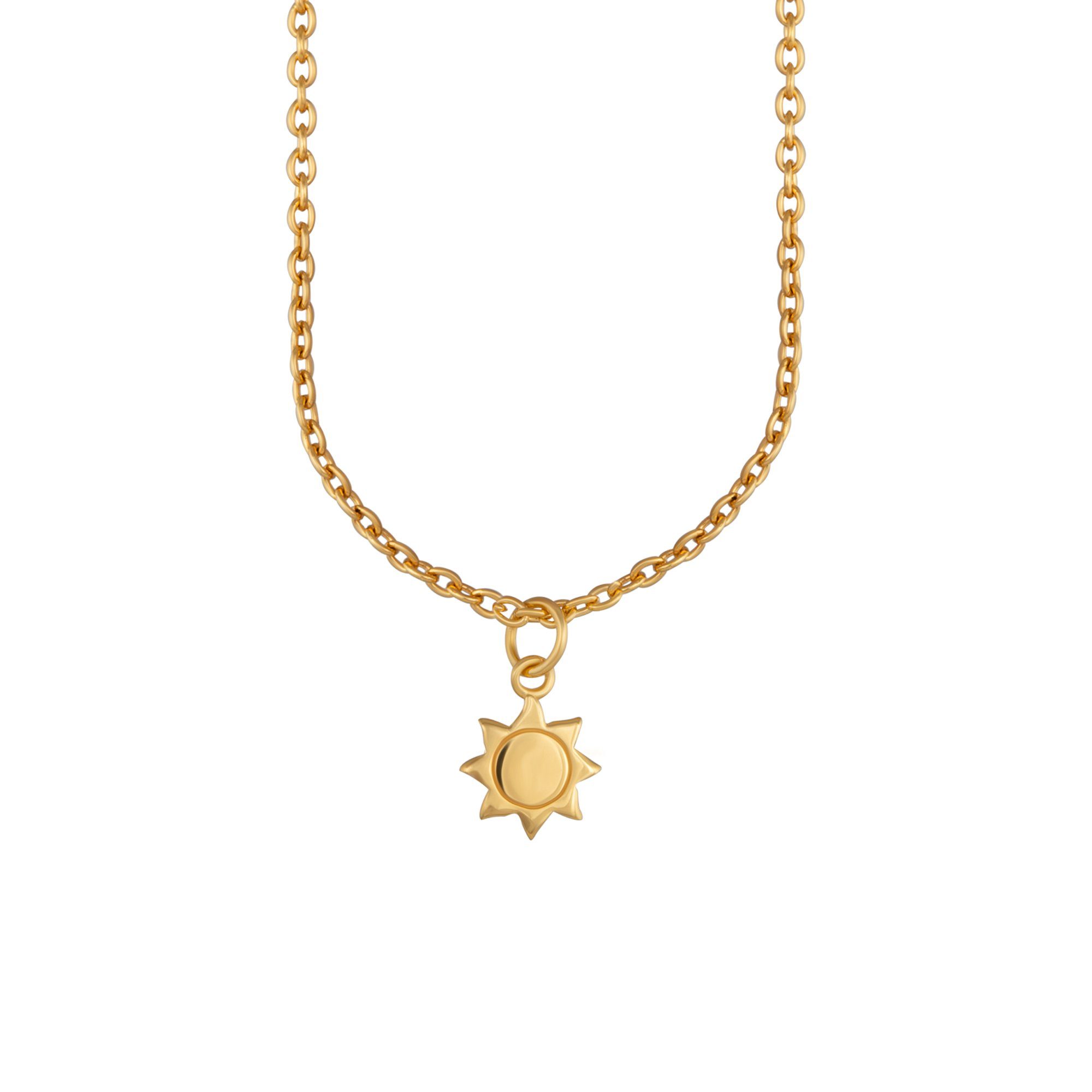 CAÏ Kette mit Anhänger 925 Sterling Silber gelb vergoldet Sonne