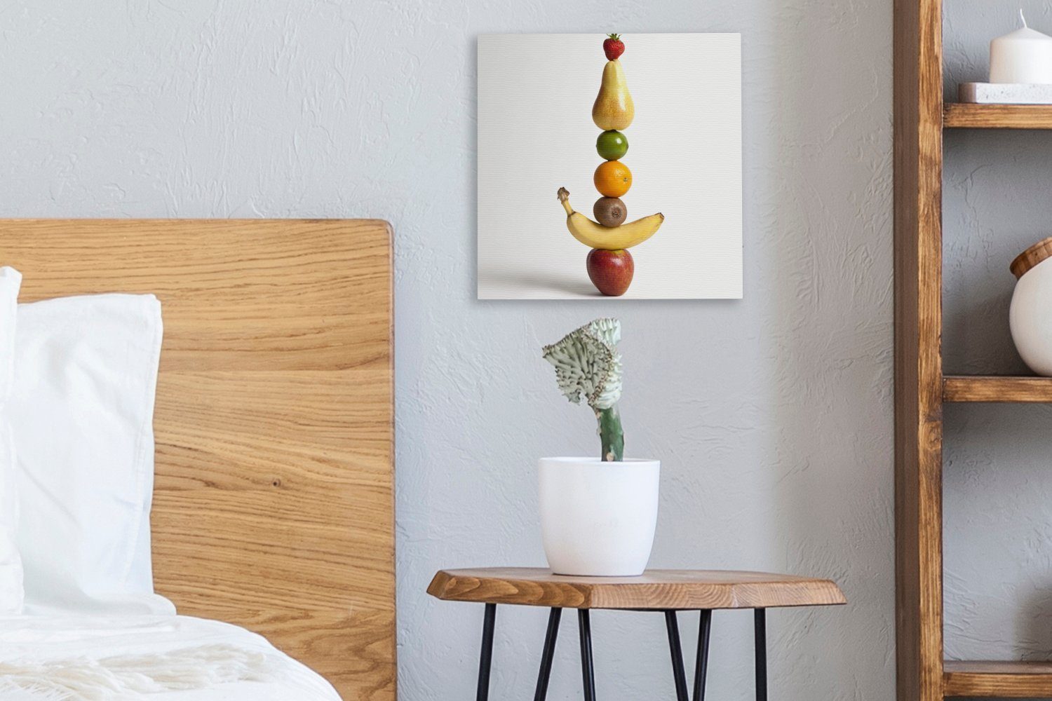 OneMillionCanvasses® Leinwandbild Obst - Weiß, (1 Bilder Wohnzimmer St), Turm - Leinwand für Schlafzimmer