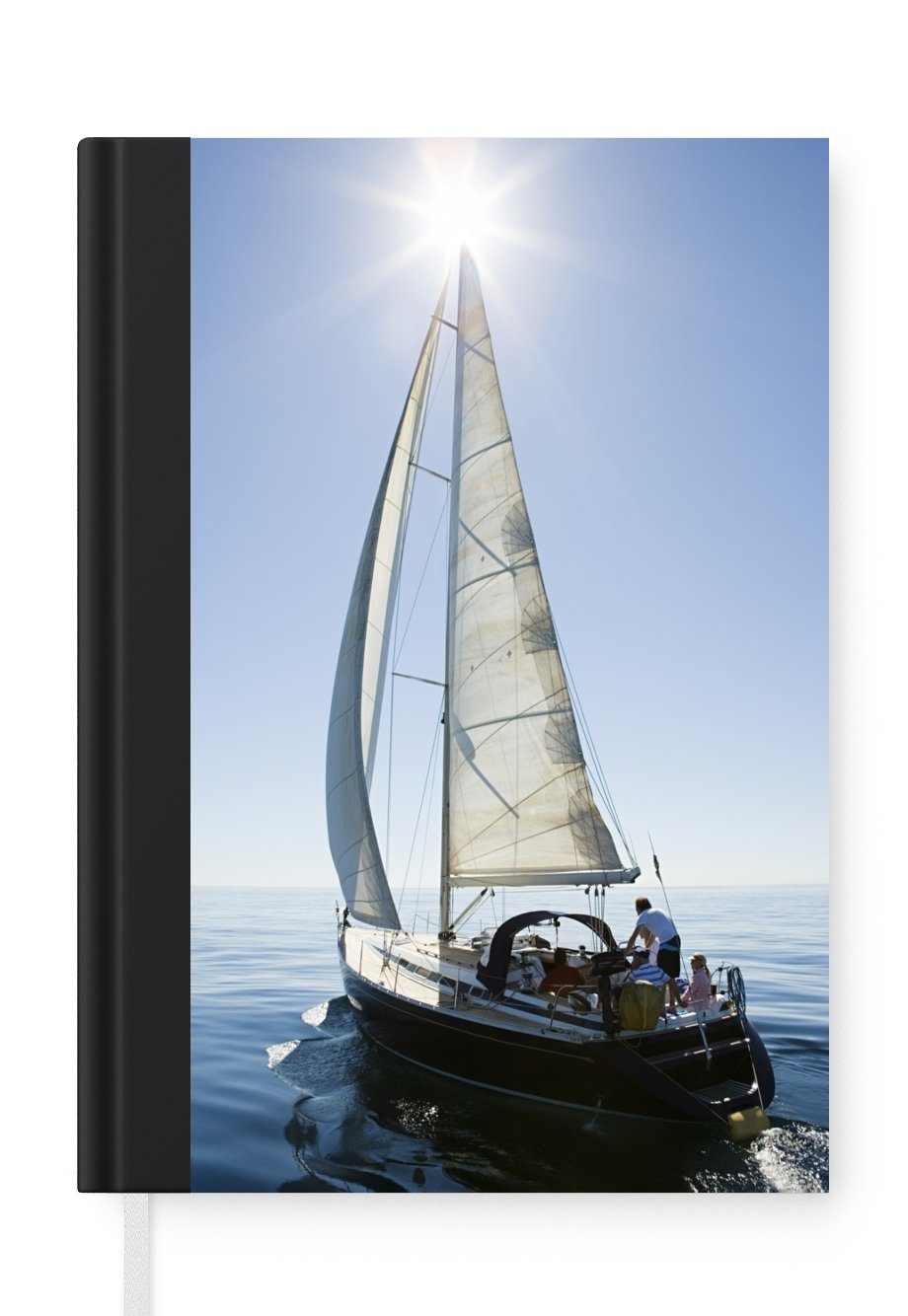 MuchoWow Notizbuch Segelboot unter brennender Sonne, Journal, Merkzettel, Tagebuch, Notizheft, A5, 98 Seiten, Haushaltsbuch