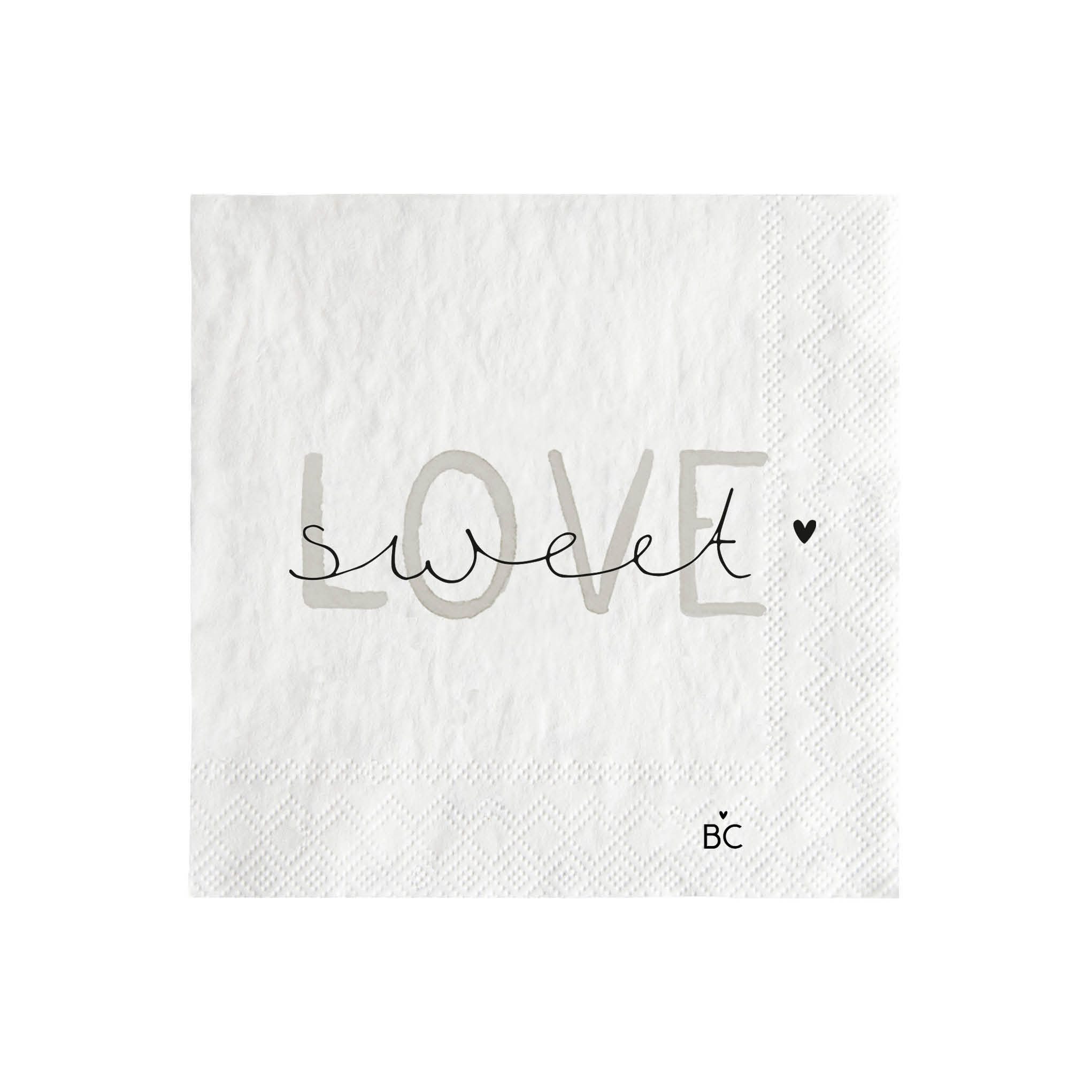 Bastion Collections Papierserviette, Höhe: cm, Farbe: Weiß, Motiv: Love