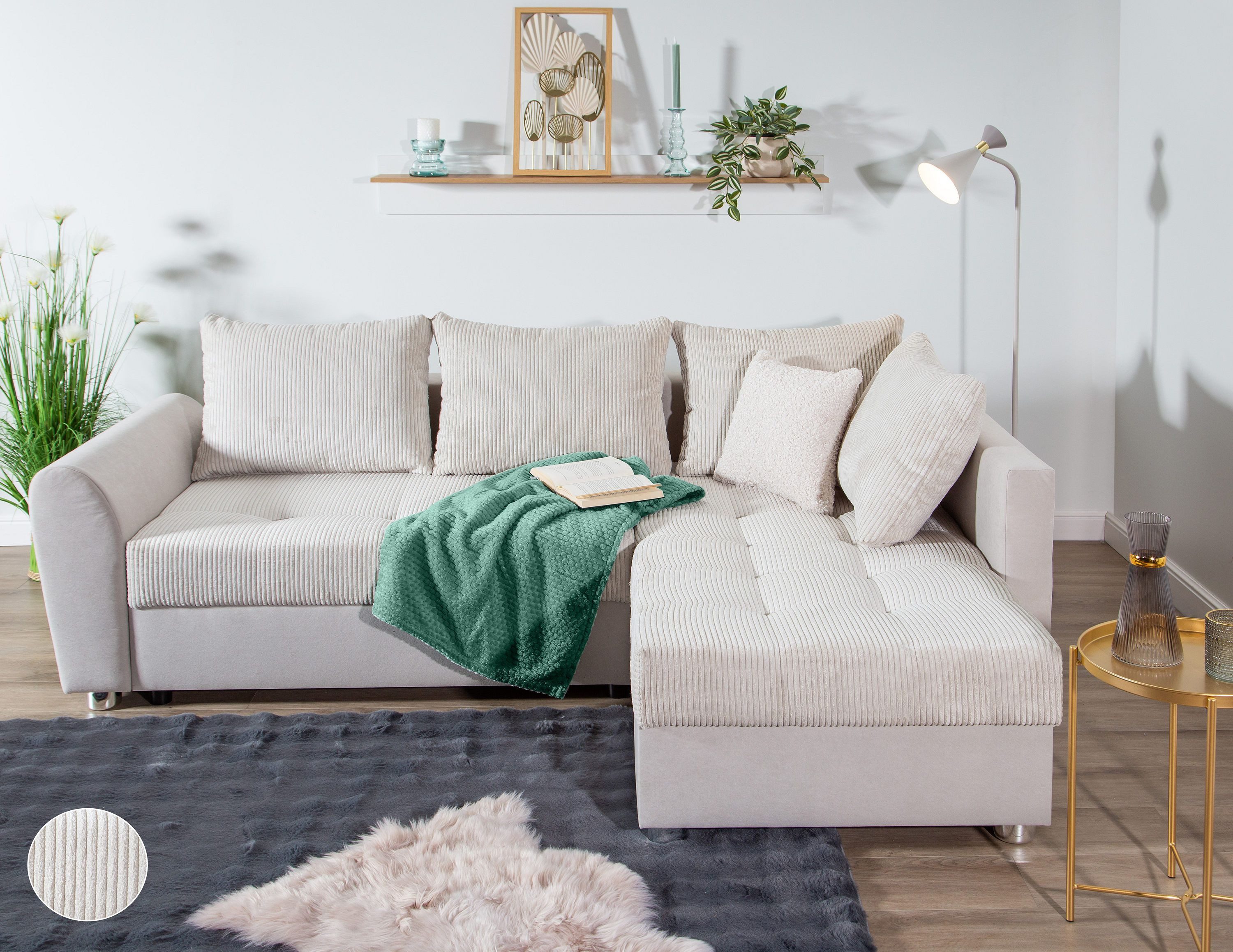 COLLECTION AB Ecksofa "Jana L-Form" inkl. Bettfunktion,Bettkasten und Bonne günstig online kaufen