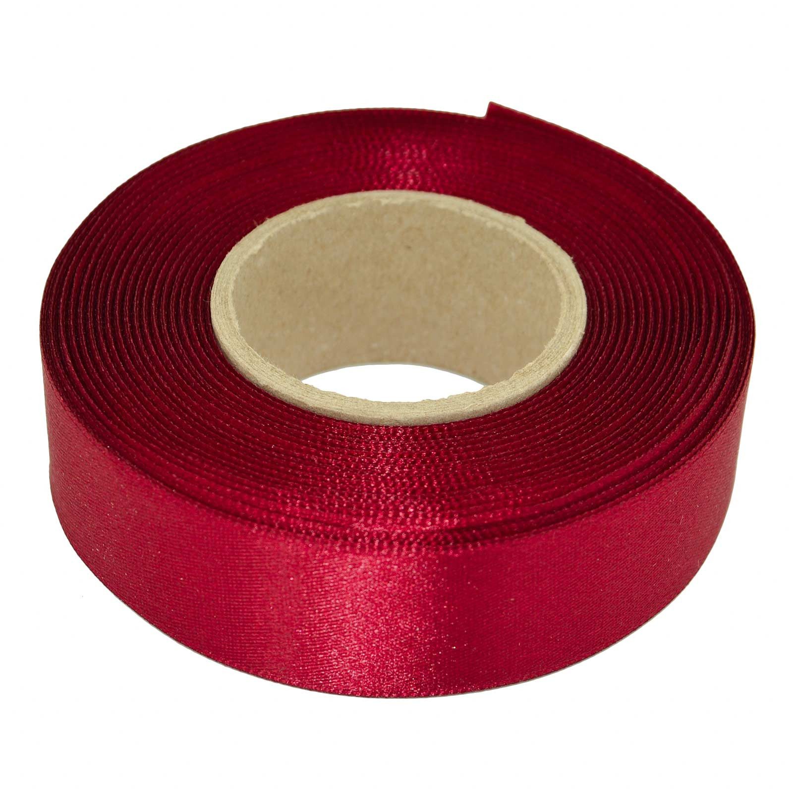 maDDma Geschenkband 20m Satinband beidseitig 24mm, Dekoband Geschenkband, kirschrot
