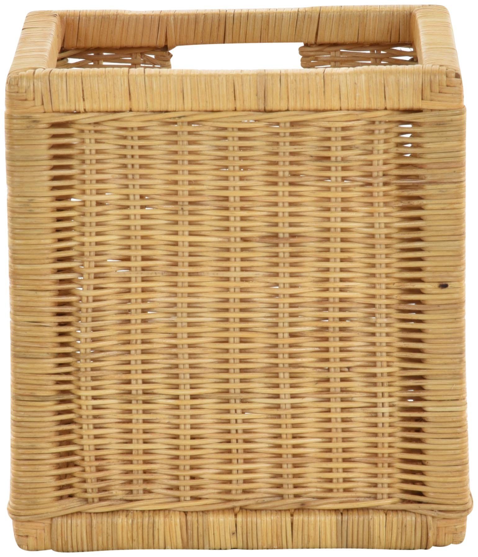 Krines Home Regalkorb Set/2 Regalkorb Aufbewahrungskorb geflochten Rattan (Quadratisch) (2-teiliges Set), Korbset Aufbewahrung Regal Schrankkorb Korb, ca. 28 x  – Bild 4 von 5