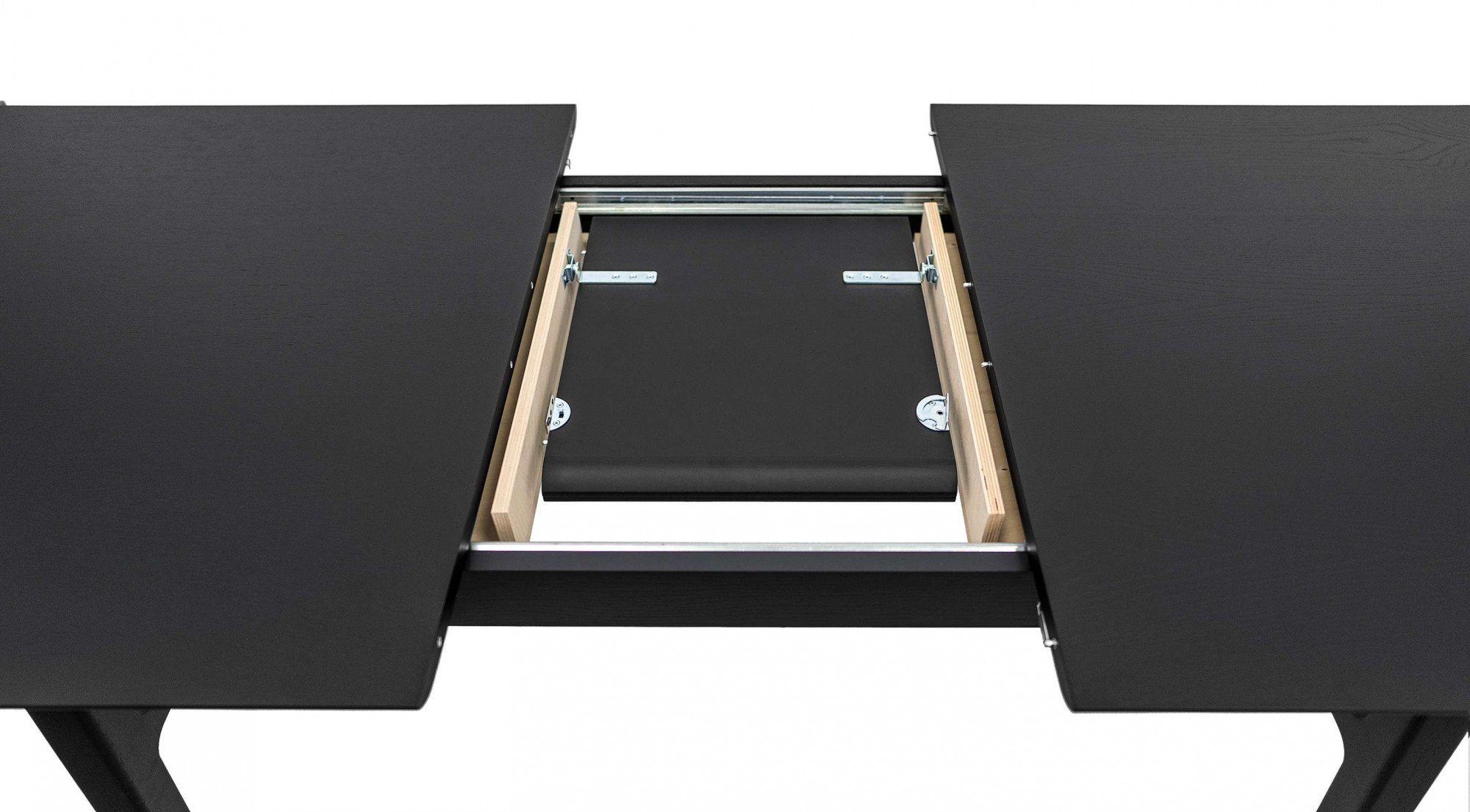 cm Curved, cm, schwarz | schwarz Design, Scandi Breite 180 220 auf Esstisch ausziehbar schwarz Woodman |