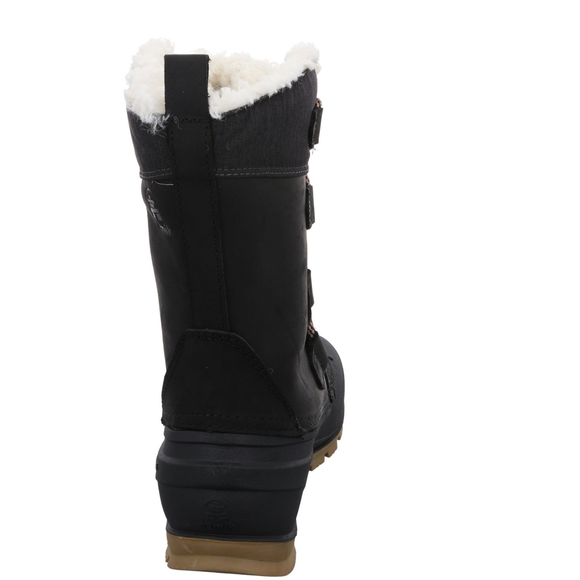 (11910130) Schuhe Snowboots Leder-/Textilkombination Winterstiefel Damen Snowboots Kamik Snowgem Schwarz