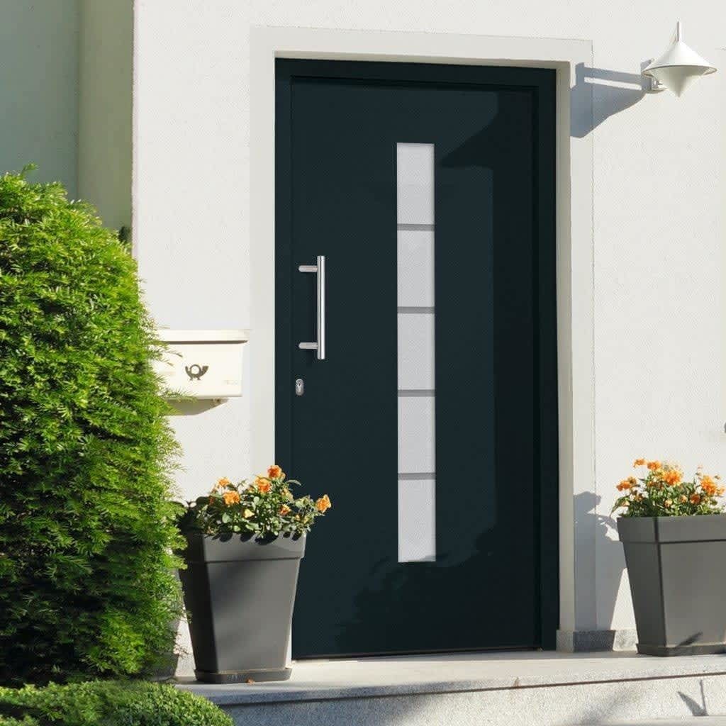 vidaXL Haustür Haustür Aluminium und PVC Anthrazit 110x210 cm (1-St)