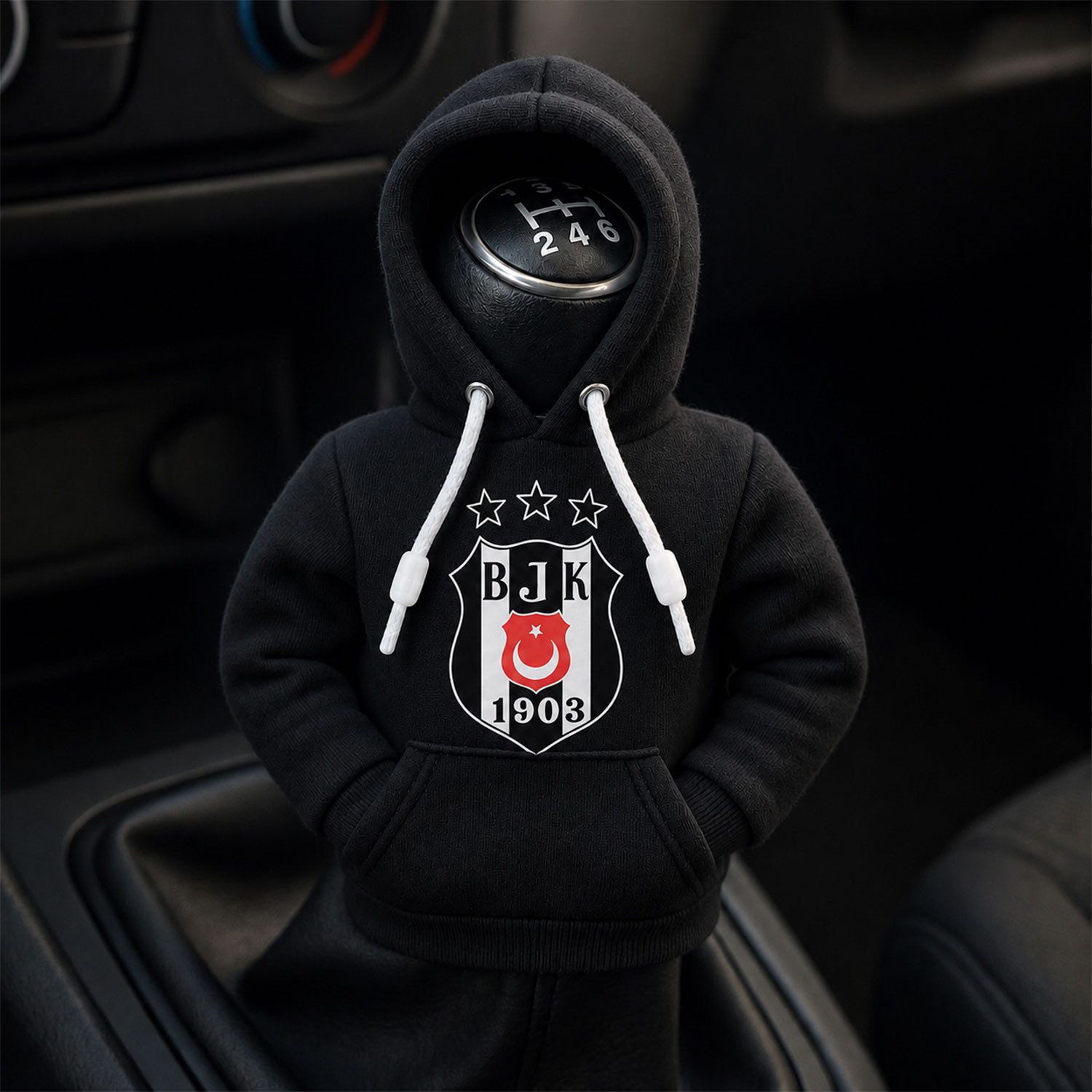 Jungengel Puppen Autositz Mini Hoodie / Pullover für Schaltknüppel Fahrzeug Besiktas-Edition, (1-tlg., Universelle Passform: Kann in allen Fahrzeugen verwendet werden), Besiktas, Fan-Liebling, Hingucker im Auto