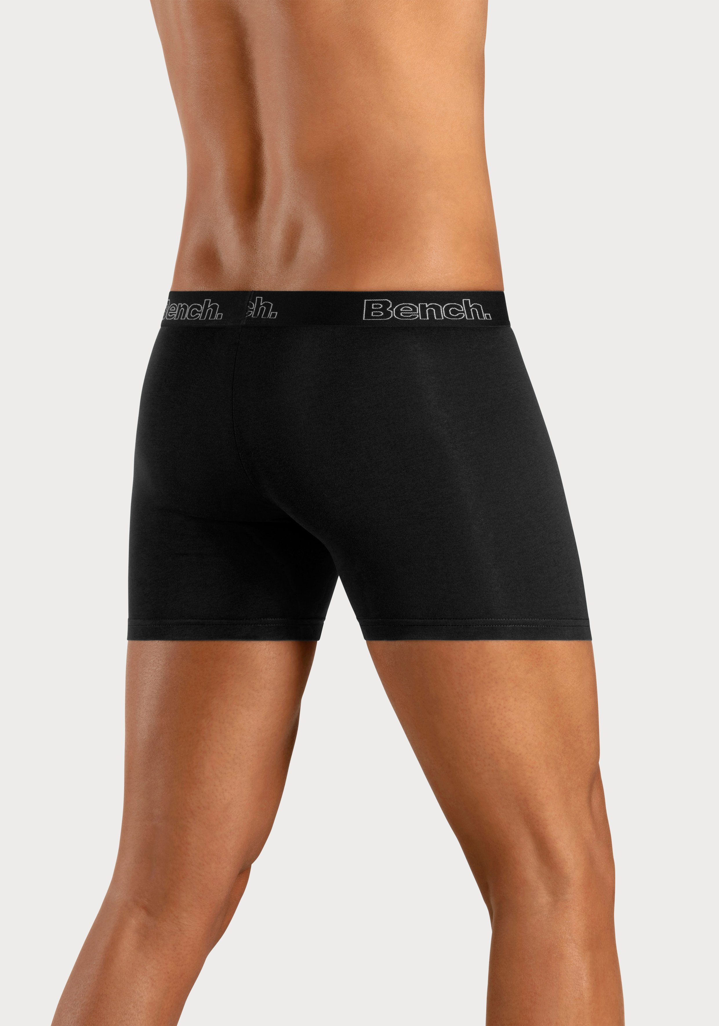 Bench. Langer Boxer Boxershorts für Herren (Packung, 4-St) Unterhosen mit Logoschriftzug im Bund – Bild 3 von 5