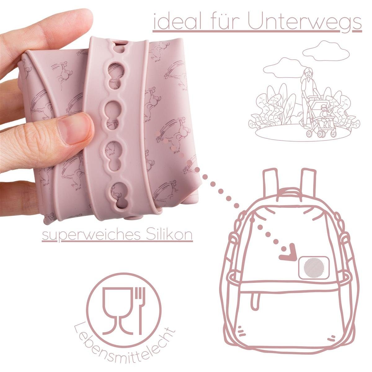 Mauve Pale (2-St), 2 Auffanglätzchen BPA/PVC/BPP-frei Baby Silikonlätzchen, SEI Stück Design Lätzchen