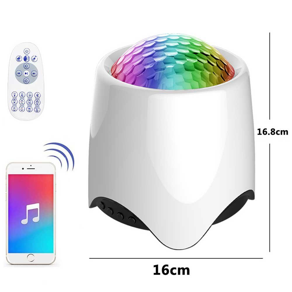 Rosnek LED Nachtlicht Bluetooth, Galaxie Starry, Lautsprecher, Geschenke für Kinder, USB, Rot,Grün,Blau,Weiß, USB,mit Fernbedienung