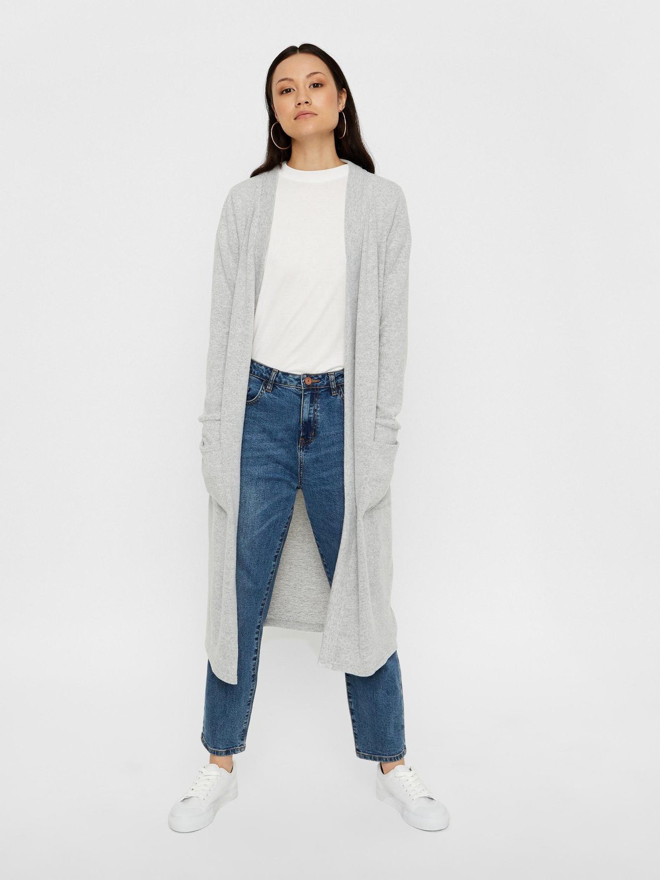 Noisy may Cardigan Langarm Cardigan mit Vordertaschen NMCITY 5678 in Grau-2