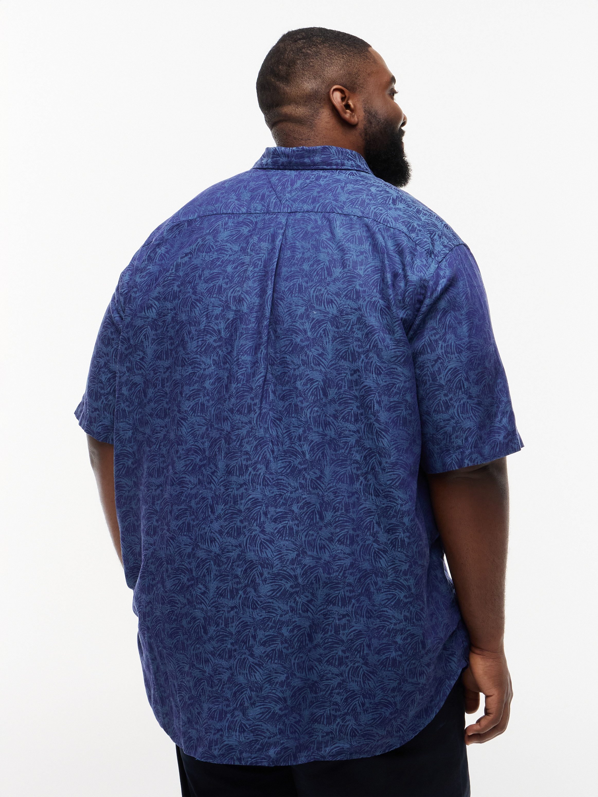 Tommy Hilfiger Big & Tall Kurzarmhemd BT-LI TENCEL JAQUARD Große Größen, Kentkragen, regular fit