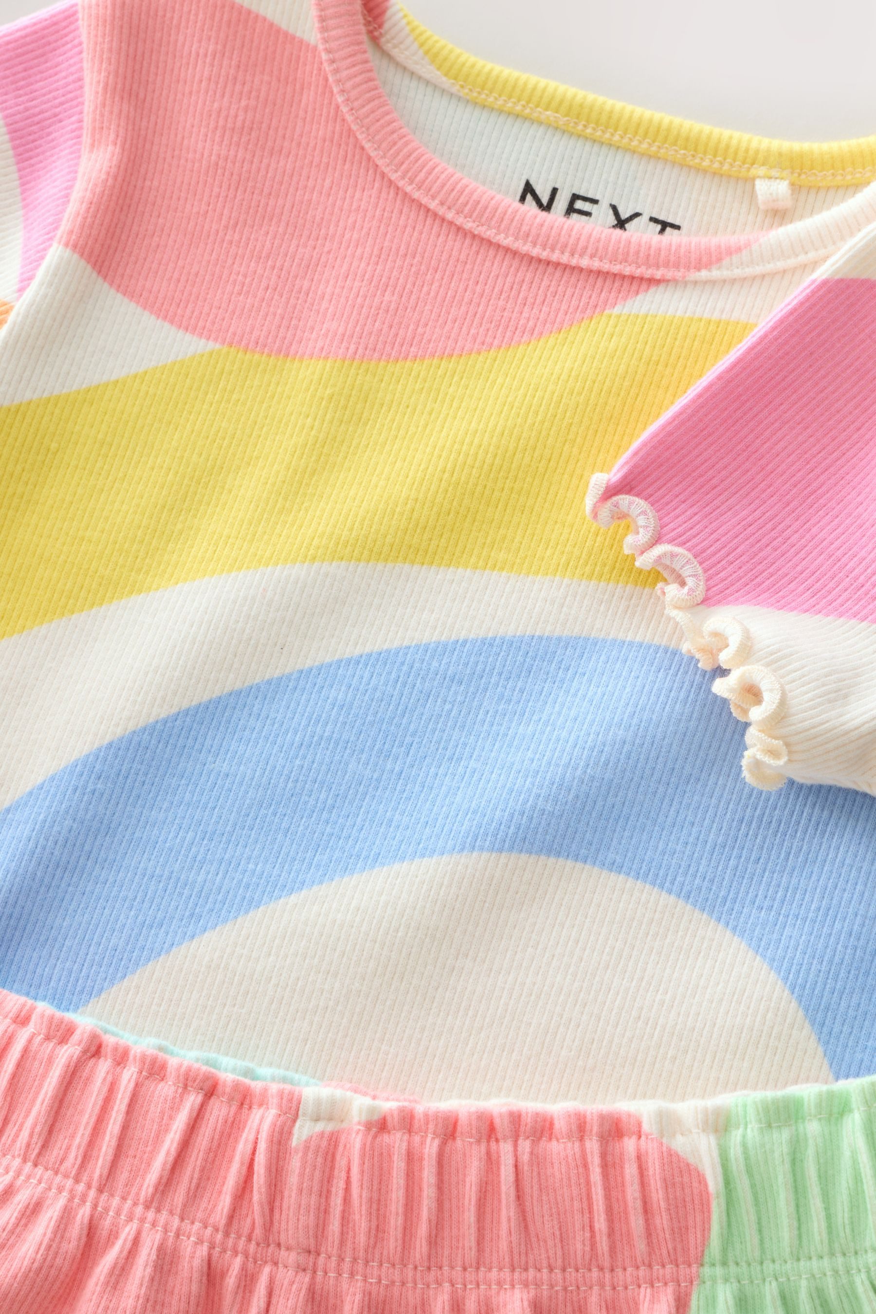 Next T-Shirt & Shorts Geripptes Set mit Oberteil und Shorts, 2er-Pack (4-tlg)