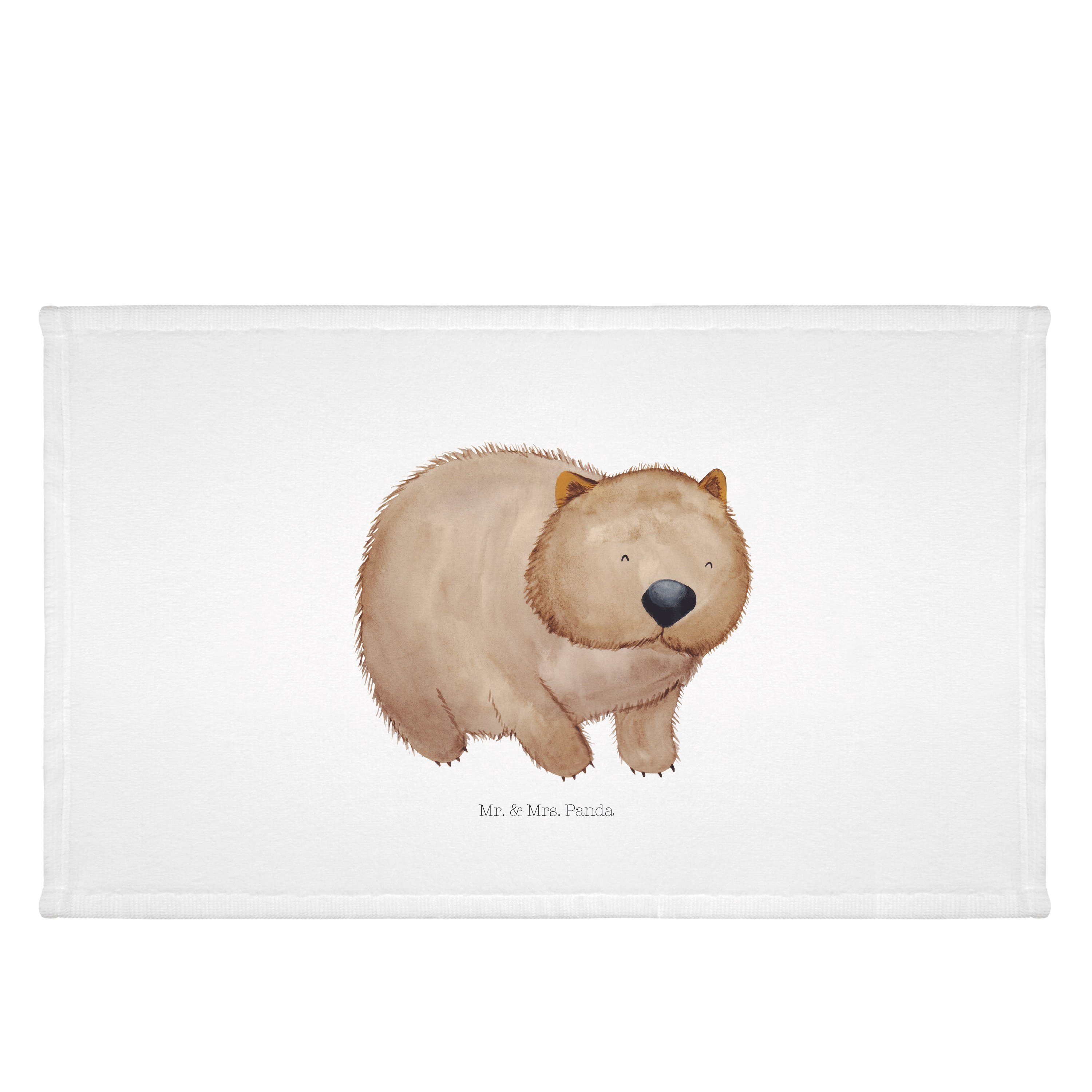 Leben Wombat Das groß, & Bade, - Tiermotive, Handtuch - schön, (1-St) Mr. Mrs. Panda Geschenk, Weiß ist