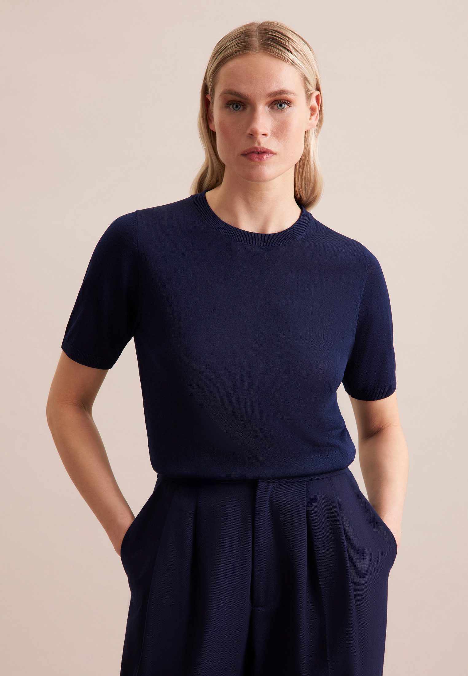 seidensticker Strickpullover Schwarze Rose 1/2 Rundhals günstig online kaufen