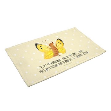 Mr. & Mrs. Panda Handtuch Schmetterling Zitronenfalter - Gelb Pastell - Geschenk, außergewöhnli, (1-St), Allseitig umsäumt