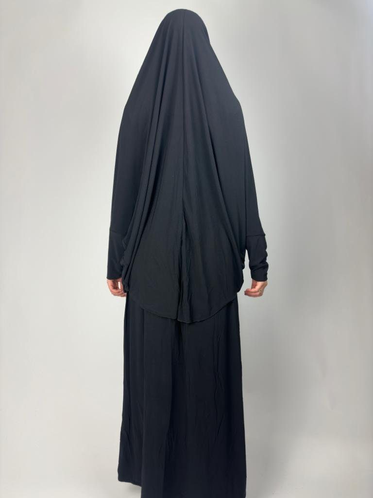 2 Aymasal Rock Gebetskleidung Maxikleid Muslim Kopftuch Burka & Gebetskleid Schwarz teiliges