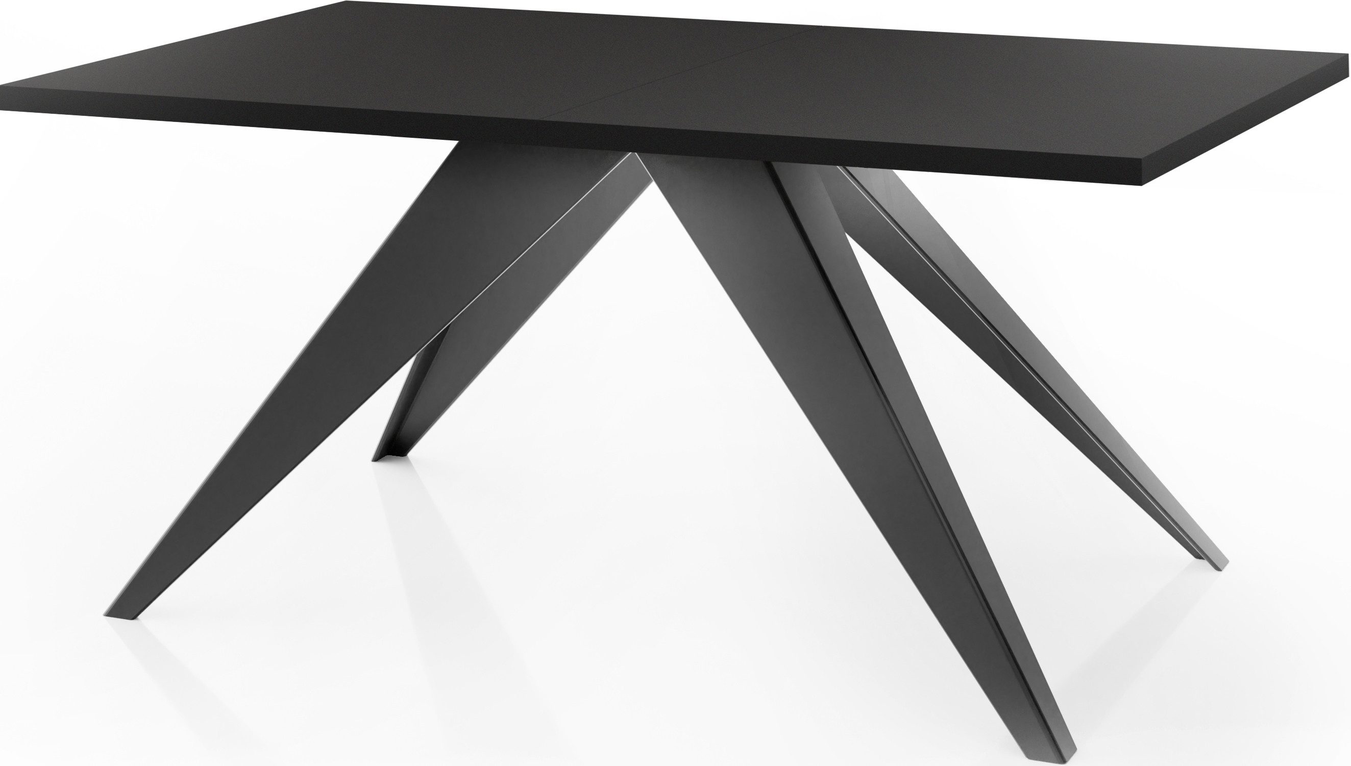 WFL GROUP Esstisch Vance ausziehbar rechteckig mit schwarzen Metallbeinen (MADE IN EU, erhältlich in zwei Größen – 140/160 cm, ausziehbar auf 240/260 cm), moderner Tisch in Holzoptik für Küche, Esszimmer oder Wohnzimmer