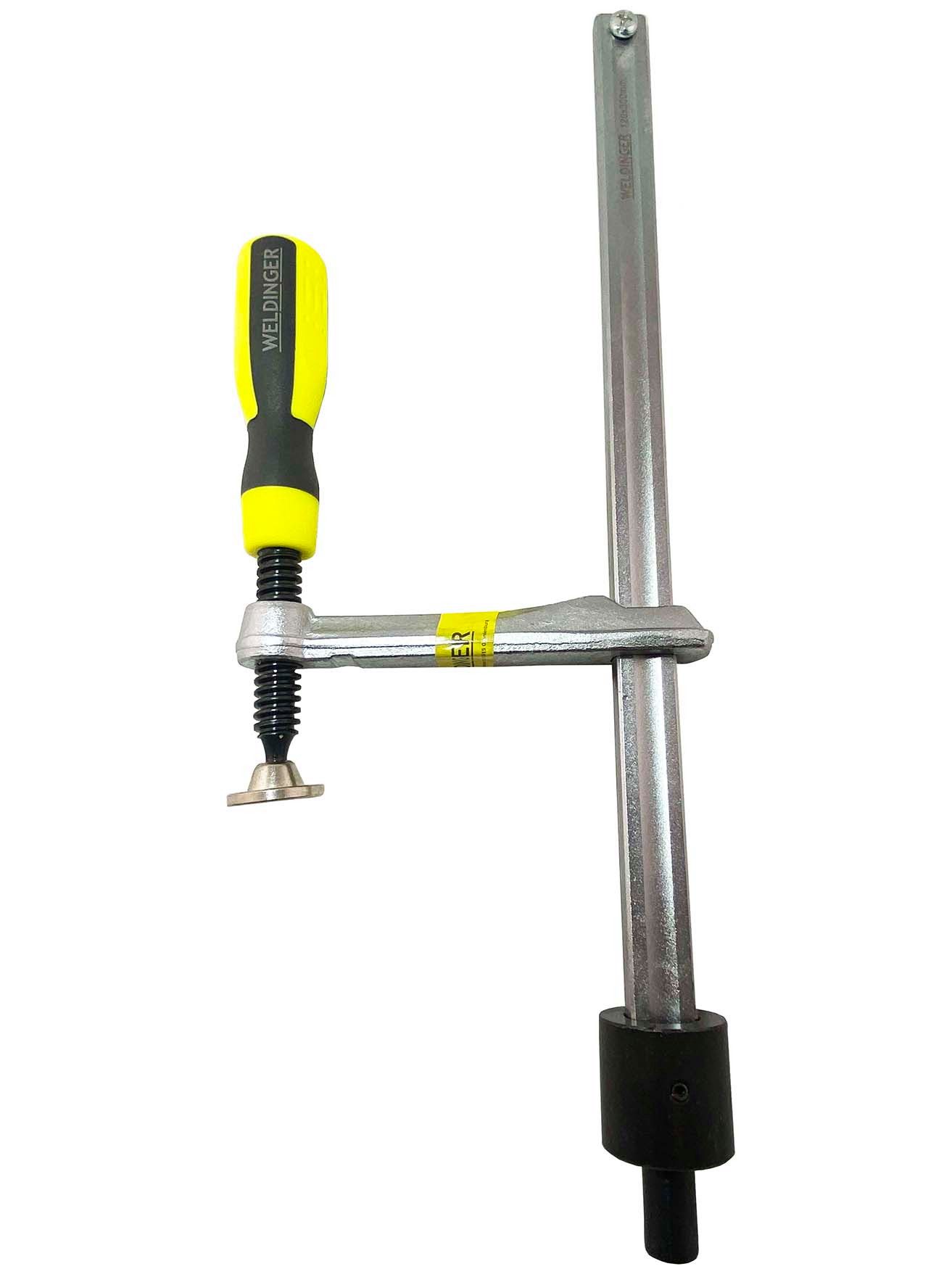 WELDINGER Schraubzwinge Schweißtisch-Schraubzwinge pro 120x300 mm System 16 2K-Griff, (1 St), 120x300 mm, System 16, Zweikomponentengriff