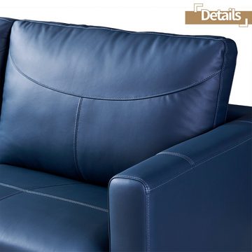 V6 Sofa Ledersofas S124, edel & elegant Design, Bestes Preis-Leistungsverhältnis Echtleder im Komfortbereich, abnehmbare Kissen, Metallfüße, Montage in einer Minute, schnelle Lieferung auf Lager, möglich für Unternehmenskauf