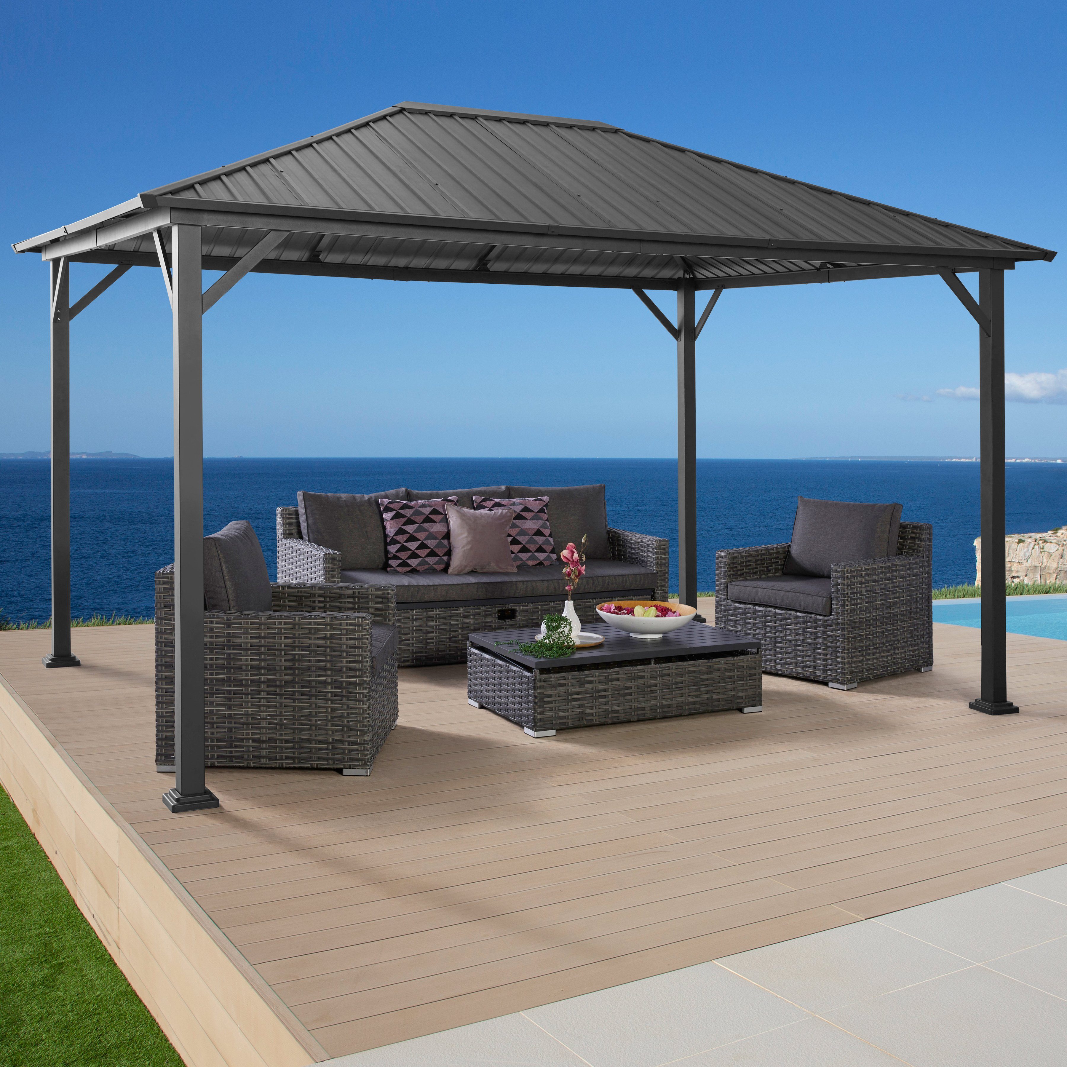 KONIFERA Pavillon "Samos" aus verzinktem Stahl, ohne Seitenteile, BxT: 300x günstig online kaufen