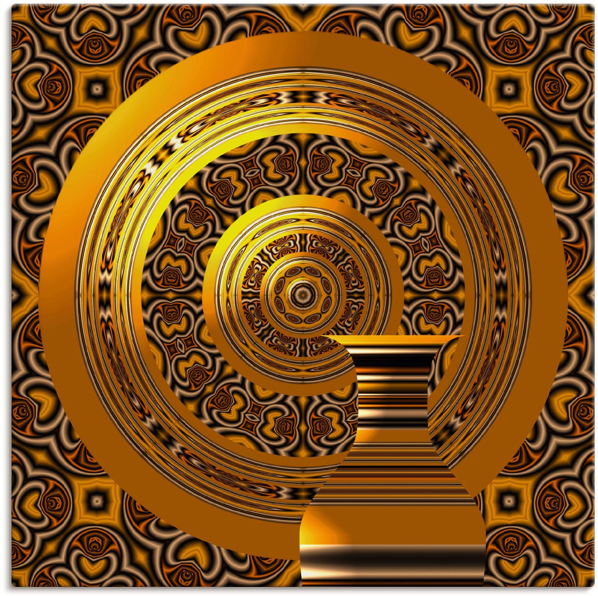 Artland Wandbild »Goldgelber Teller mit Karaffe«, Muster (1 Stück), in vielen Größen & Produktarten - Alubild / Outdoorbild für den Außenbereich, Leinwandbild, Poster, Wandaufkleber / Wandtattoo auch für Badezimmer geeignet-Otto