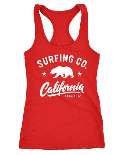 Neverless Tanktop Damen Tank-Top California Republic Bear Bär Sommer Surfing Racerback Neverless®