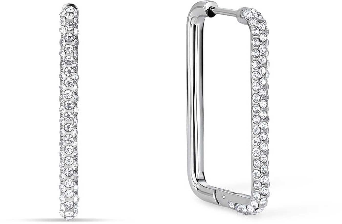 Bering Creolen-Set Eckige Kreolen aus Edelstahl mit Steinchen - Bering Jewelry 733-17-05