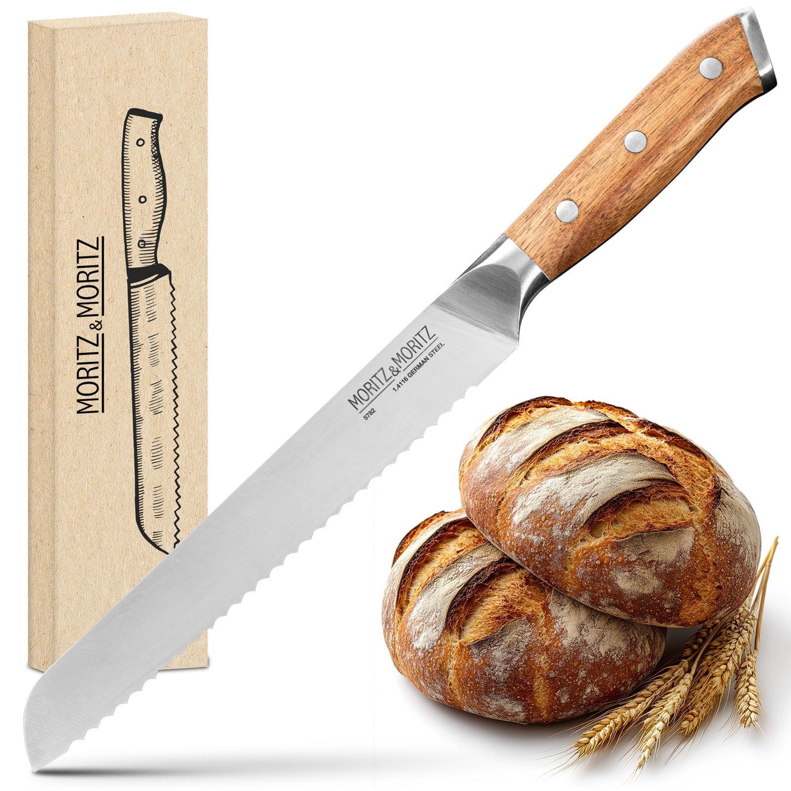 Moritz & Moritz Brotmesser Brotmesser 20cm Klinge, ergonomischer Griff