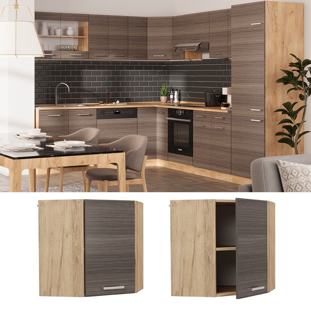 Vicco Eckhängeschrank R-Line, Edelgrau/Goldkraft Eiche, 57 günstig online kaufen