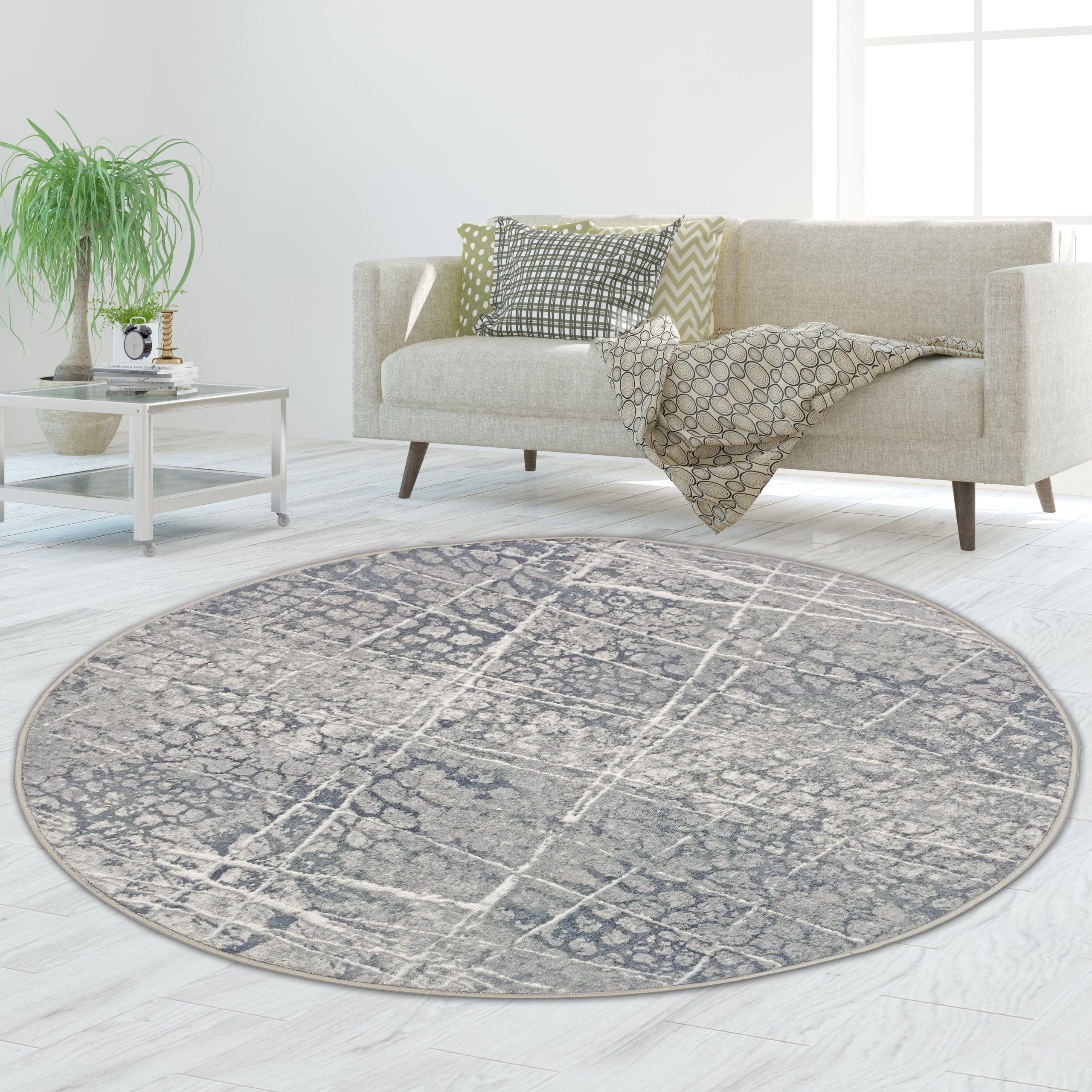TeppichHome24 Teppich Designerteppich abstrakt in grau, günstig online kaufen