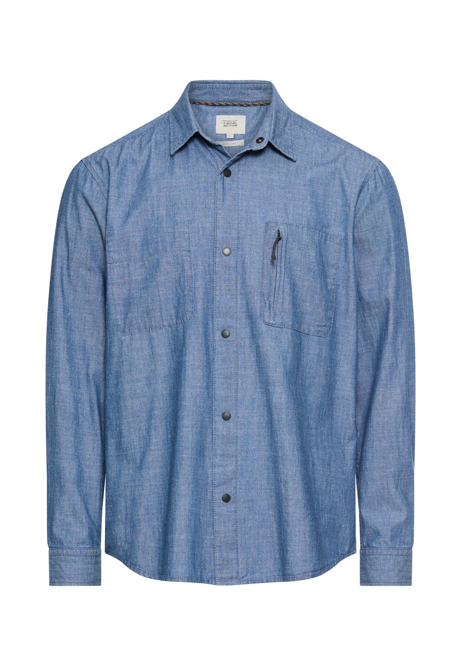 camel active Langarmhemd aus reiner Baumwolle Langarm Kentkragen Kentkragen