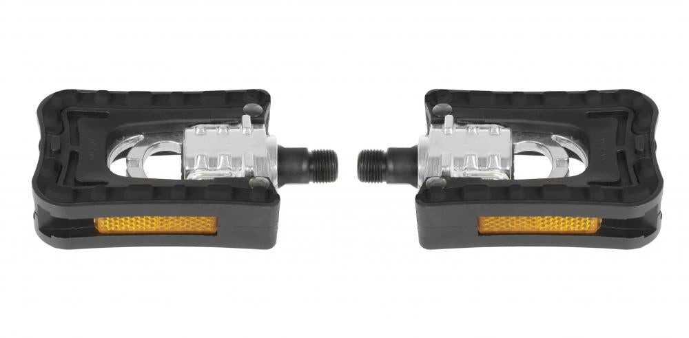 M-Wave Plattformpedale M-Wave F1 Faltpedal schwarz - Aluminium/Kunststoff mit CrMo-Achse, 9/1