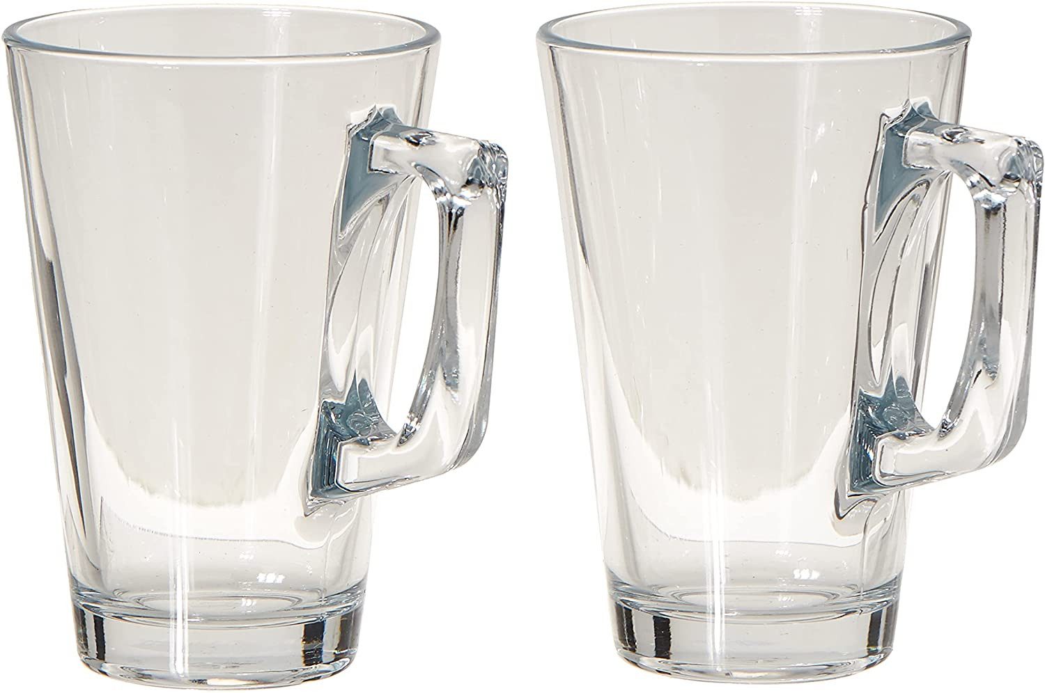 Pasabahce Glas 2-er Set Vela Style 55201 Tee oder Kaffee Glastasse mit Henkel, ca. 25, 2-tlg