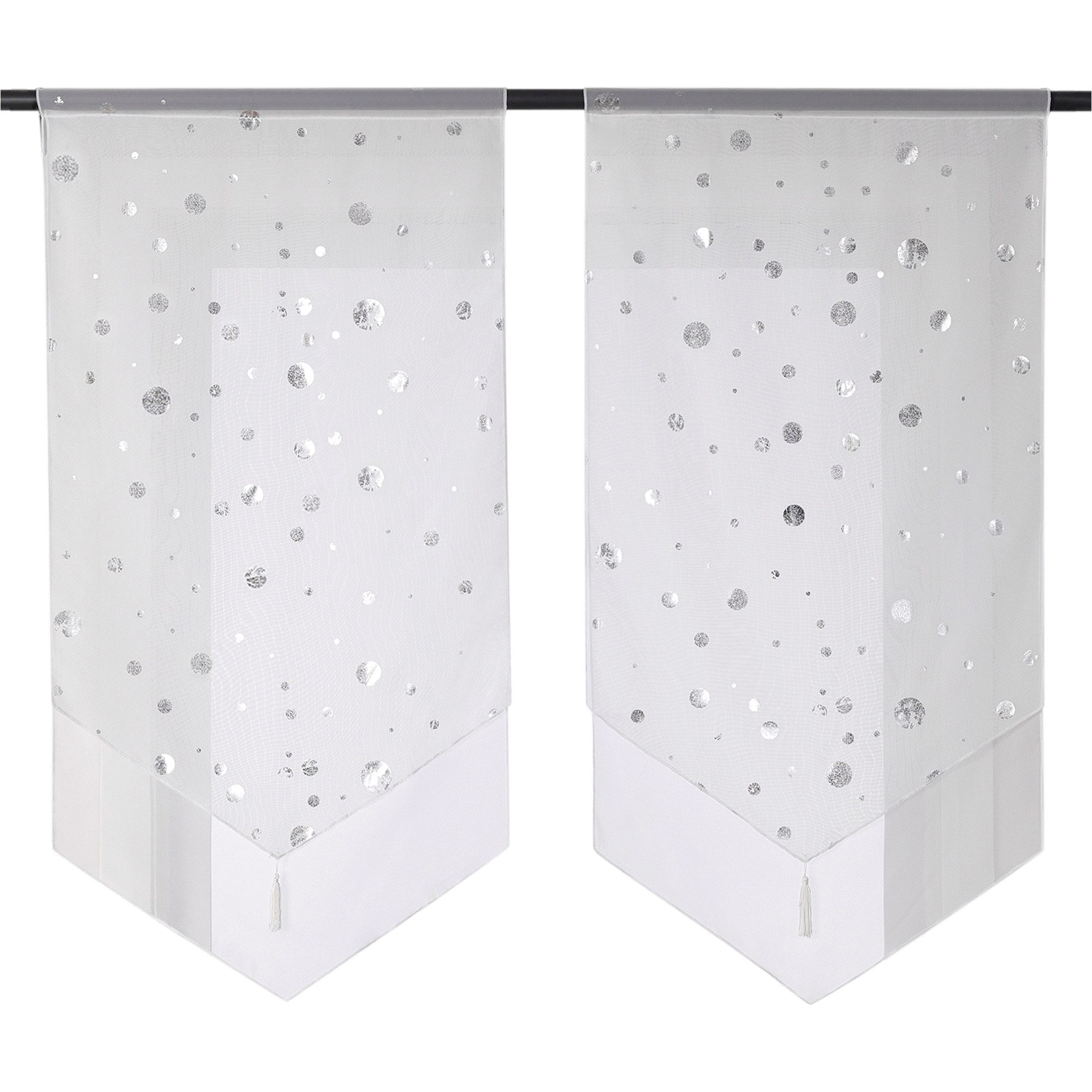 Joyswahl Scheibengardine Daria (1 St), Stangendurchzug, Glänz Kreise günstig online kaufen