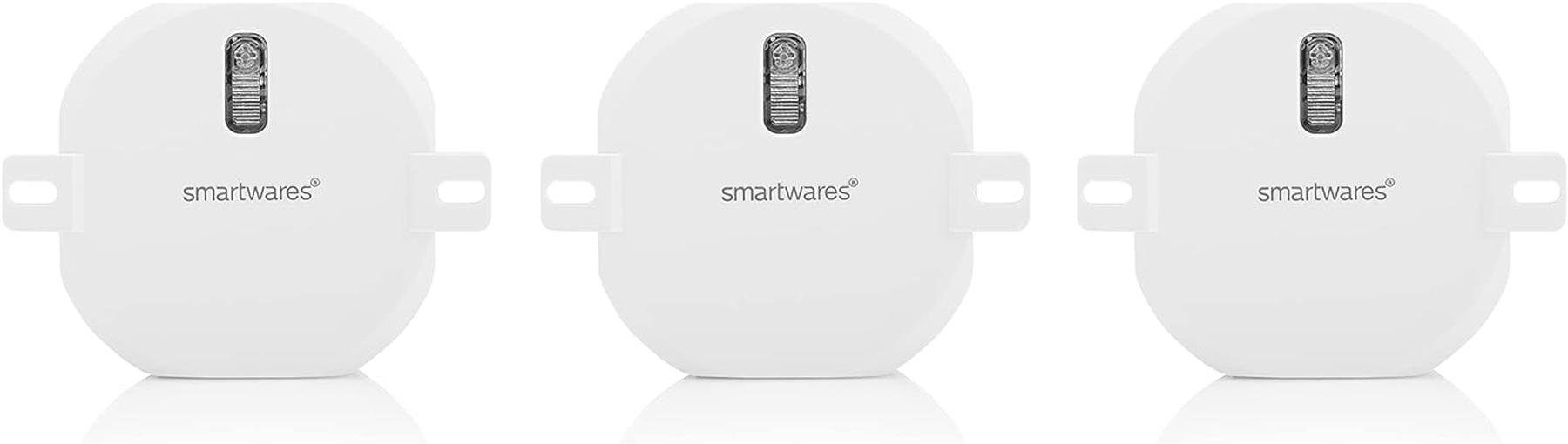 Schalter W – Funk-Einbauschalterset für Weiß SH4-99559, Batteriebetrieben,300 Rollladen smartwares 3x Connect Plug Unterputzschalter, &