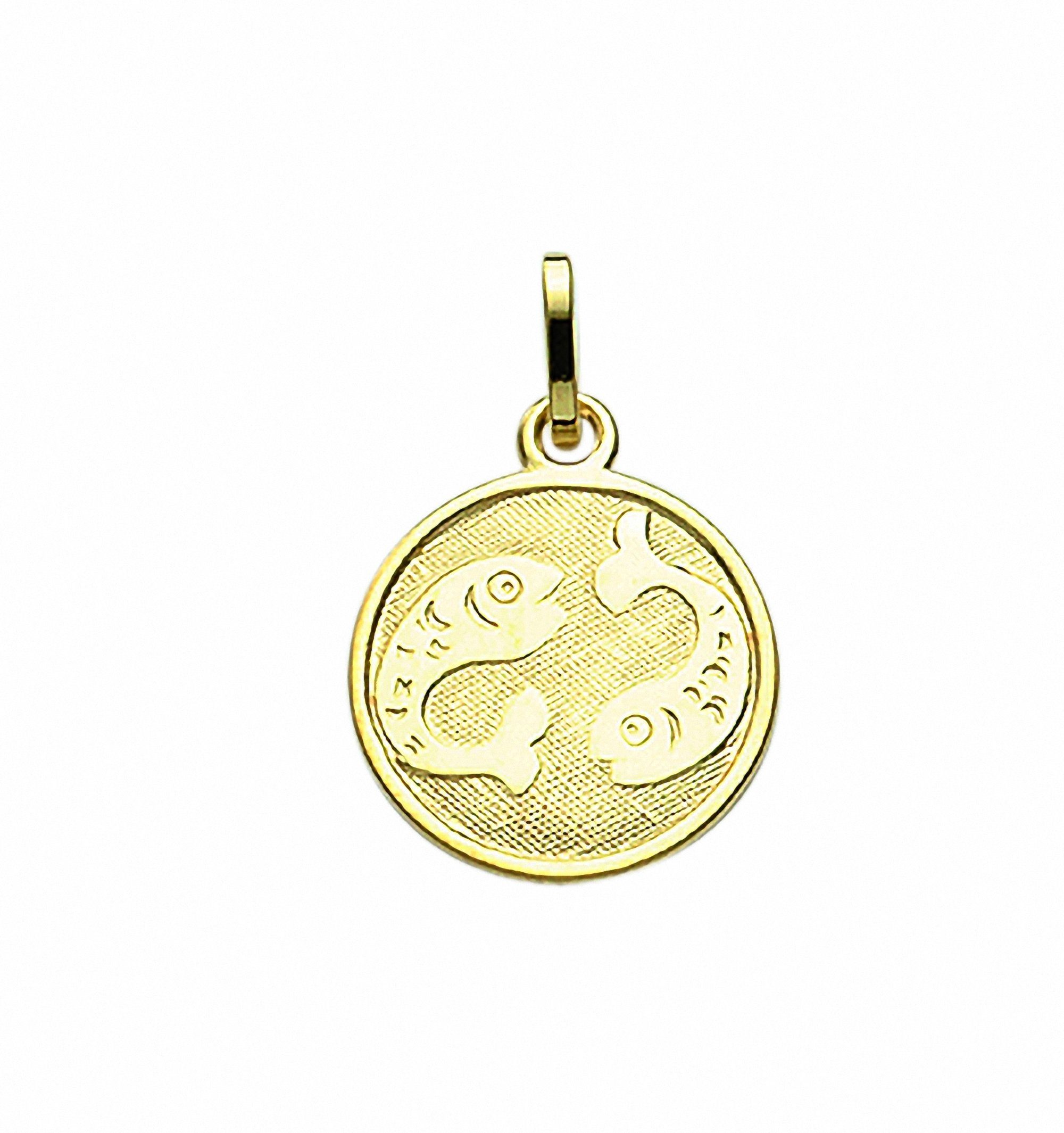 Anhänger Anhänger Schmuckset Ø mm, Set mit 11,8 Halskette - Gold Kette 333 Sternzeichen Fisch mit Adelia´s