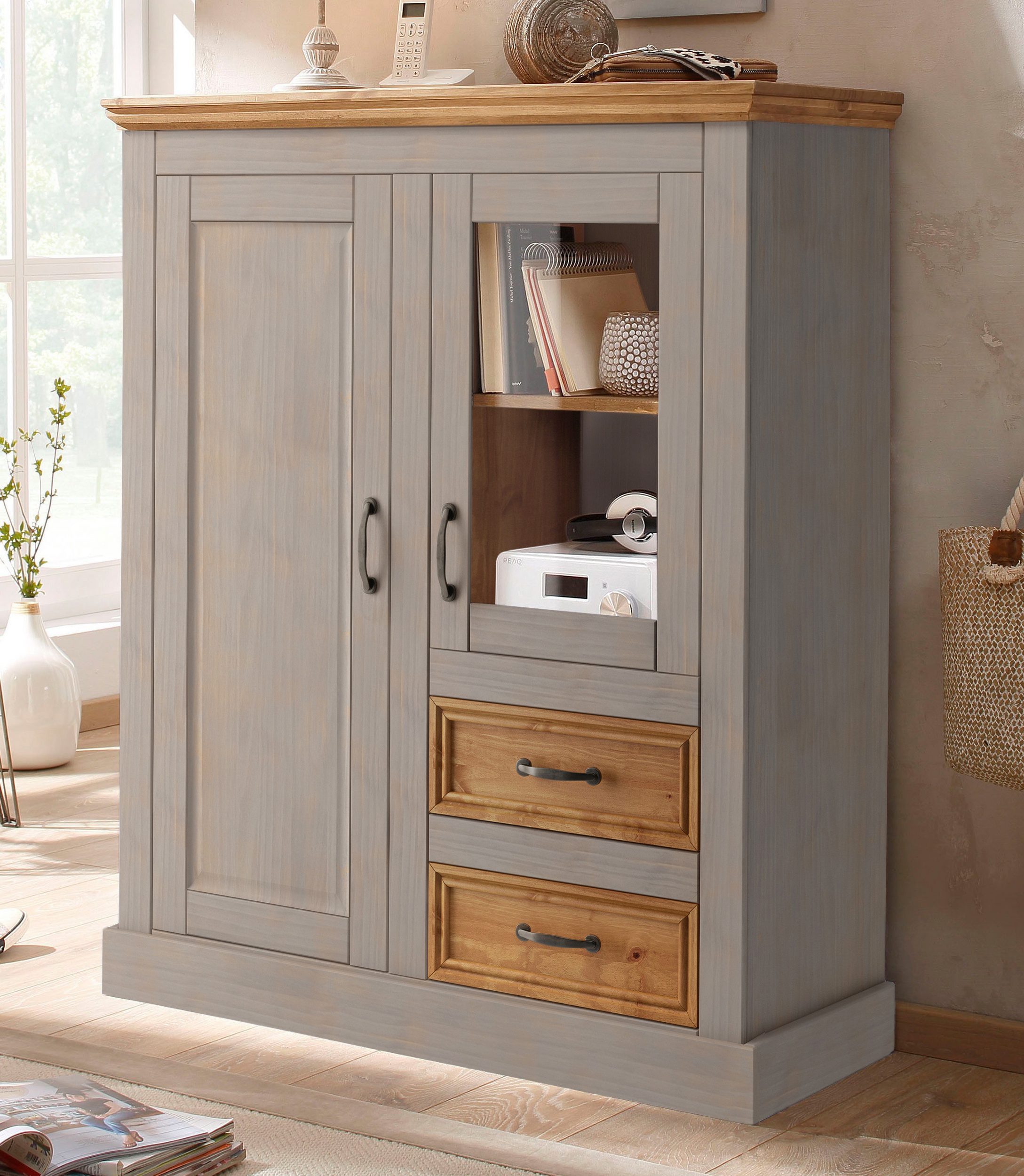 Home affaire Highboard Selma, Vitrine, Breite günstig online kaufen