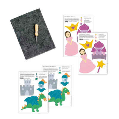 LK Trend & Style Bastelkartonpapier Bastelset zum Prickeln – zauberhafte Motive zum Ausstechen, Prickelset Basteln Kinder