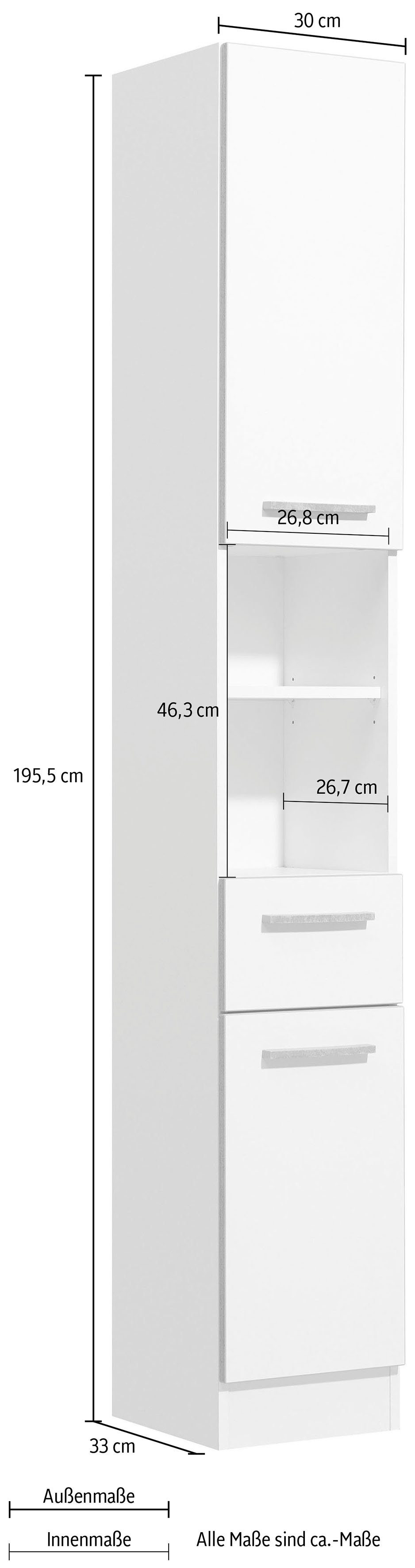 PELIPAL Hochschrank Quickset 30 Fächer mit Badschrank Sockel, 953 offene Schubkasten, Breite cm