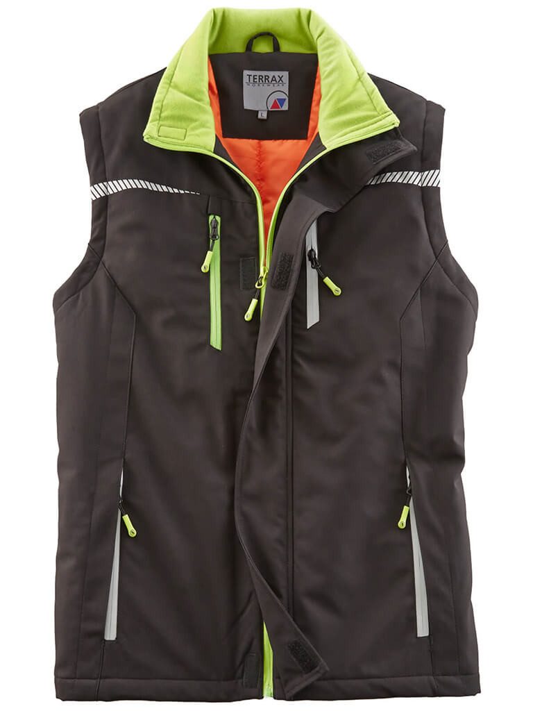 Terrax Workwear Arbeitsweste Herren Berufsweste Handwerker-Weste Softshell leicht wattiert