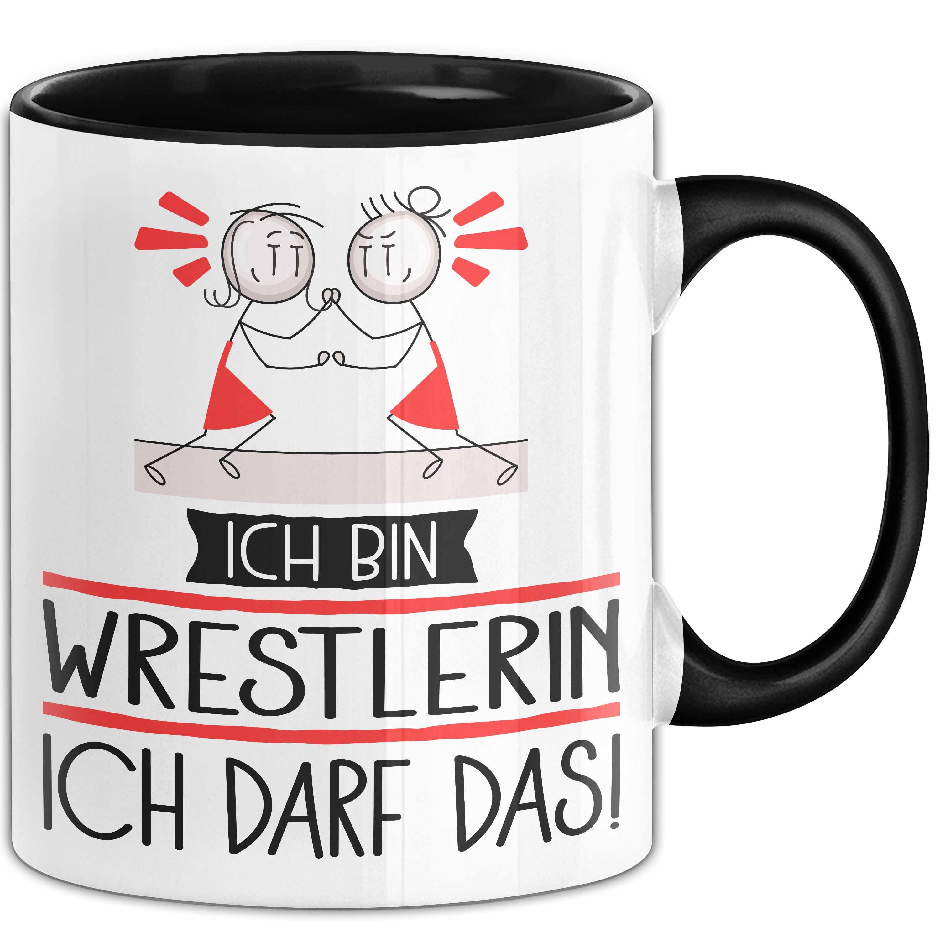 Trendation Tasse Geschenk für Wrestlerin Tasse Lustige Geschenkidee Geburtstag Ich Bi