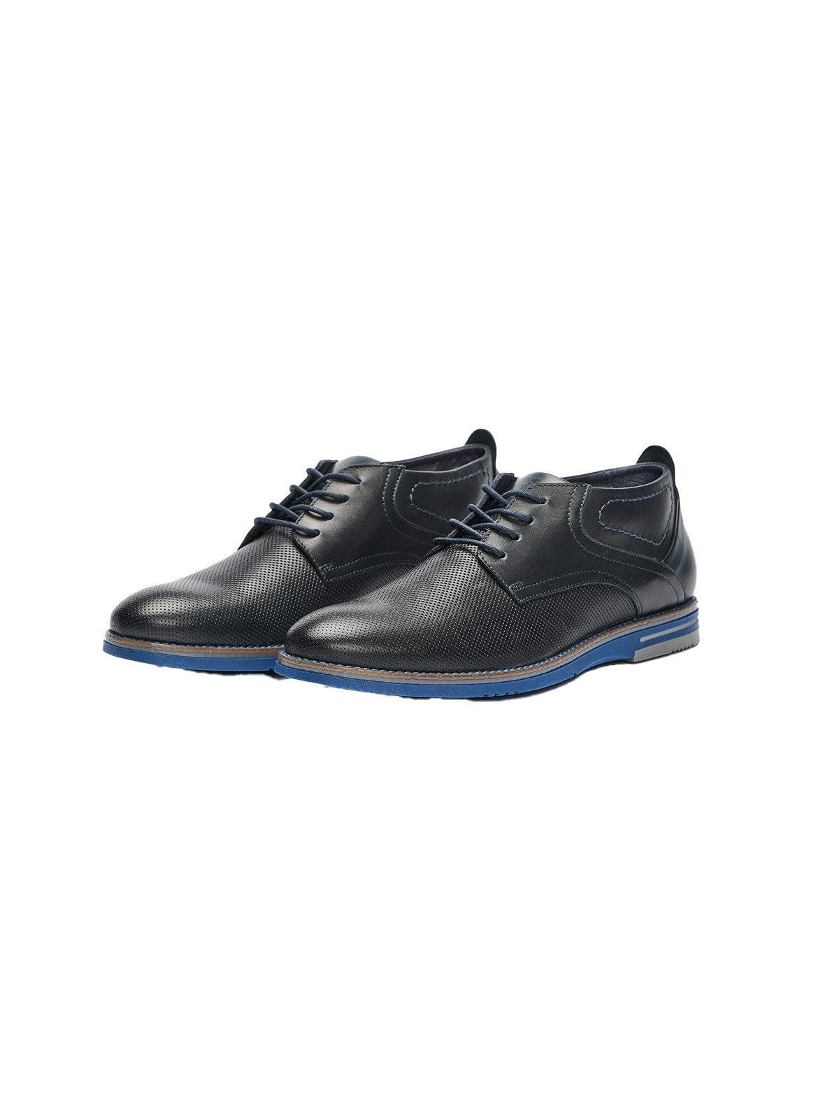 Engbers Herren Halbschuh aus Leder, Saphirblau Stiefelette