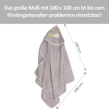Smithy Kapuzenhandtuch Wolke/Regenbogen, 100x100 cm, Frottier (1-St)