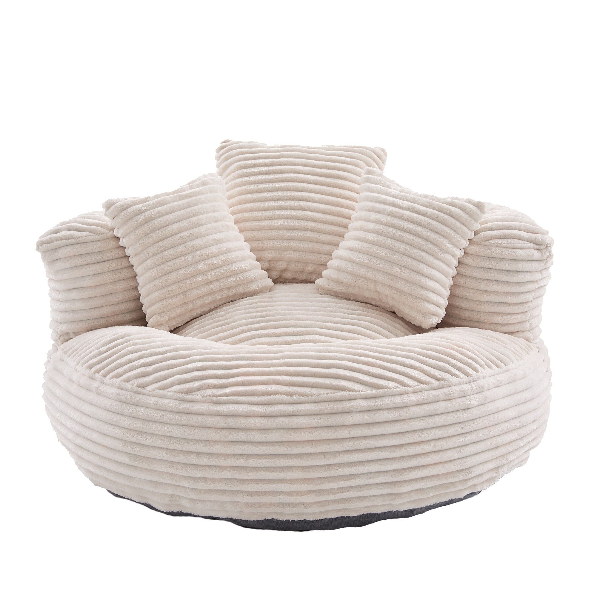 BlingBin Sitzsack Cordstoff-Sofa, Lazy Sofa (Sofa, 1 St., 108 x 108 x 52 cm), Mit drei Kissen, für Erwachsene und Kinder gleichermaßen geeignet