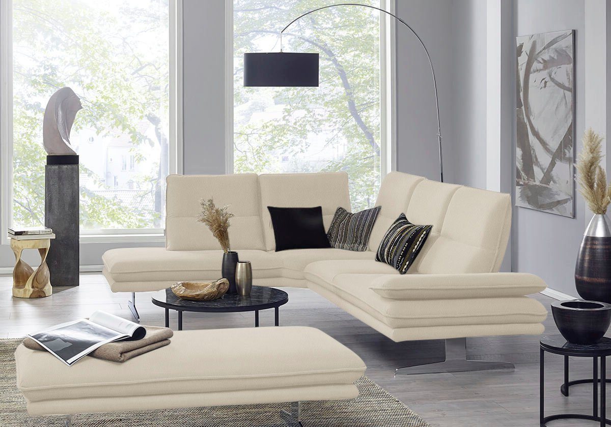 W.SCHILLIG Ecksofa broadway, Designsofa, mit tollem Sitzkomfort, L-Form, Sitztiefenverstellung, Kopfteil- & Seitenteilverstellung, Breite 284cm