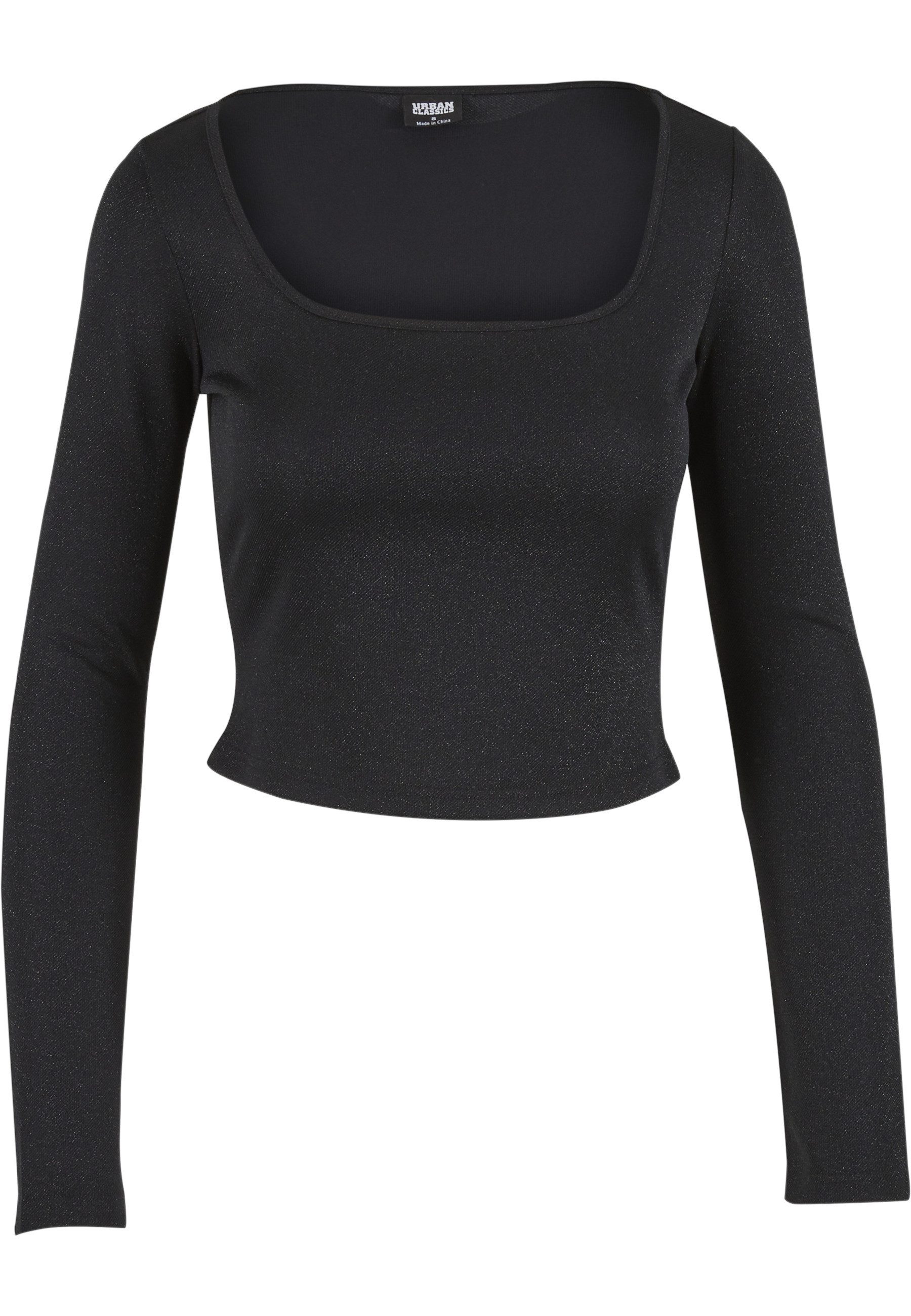 URBAN CLASSICS T-Shirt Urban Classics Ladies Glitter Square Neck Longsleeve (1-tlg)