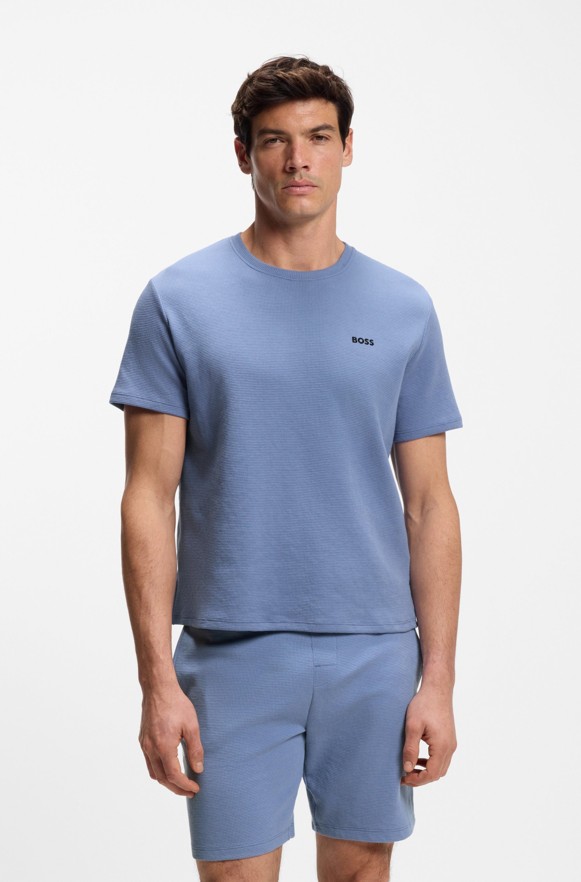 BOSS Pyjamaoberteil Waffle T-Shirt