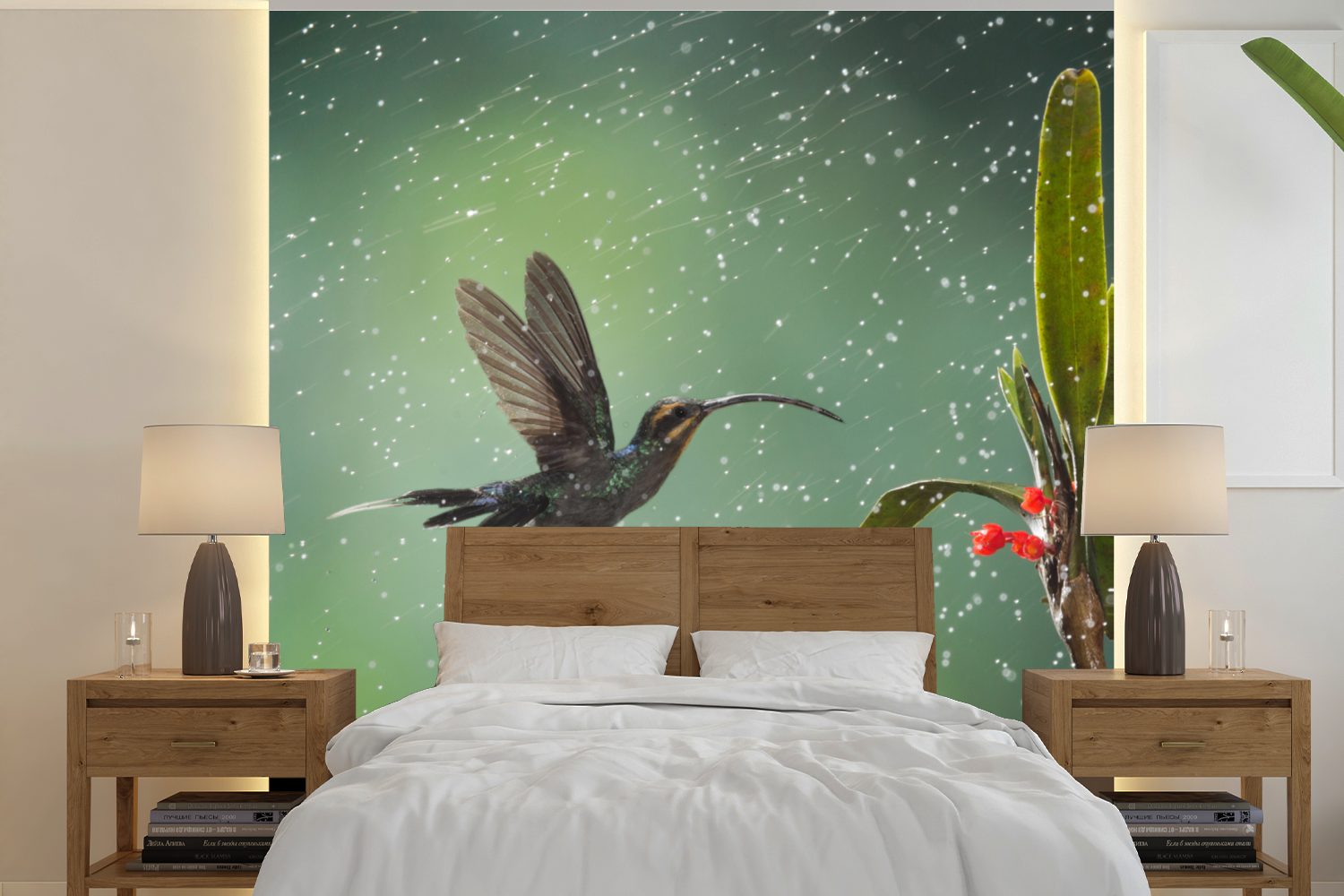 MuchoWow Fototapete Kolibri im Lande Costa für Wohnzimmer Wandtapete St), (5 Rica, Schlafzimmer, Tapete Matt, auf Regen bedruckt, oder dem Vinyl in