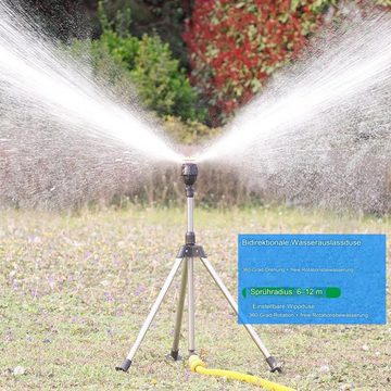 Tidyard Kreisregner Rotierender, 360-Grad-Großflächenabdeckung, für Garten, (Teleskop-Stützsprinkler, Verstellbarer Gartenwassersprinkler), Bewässerungssystem